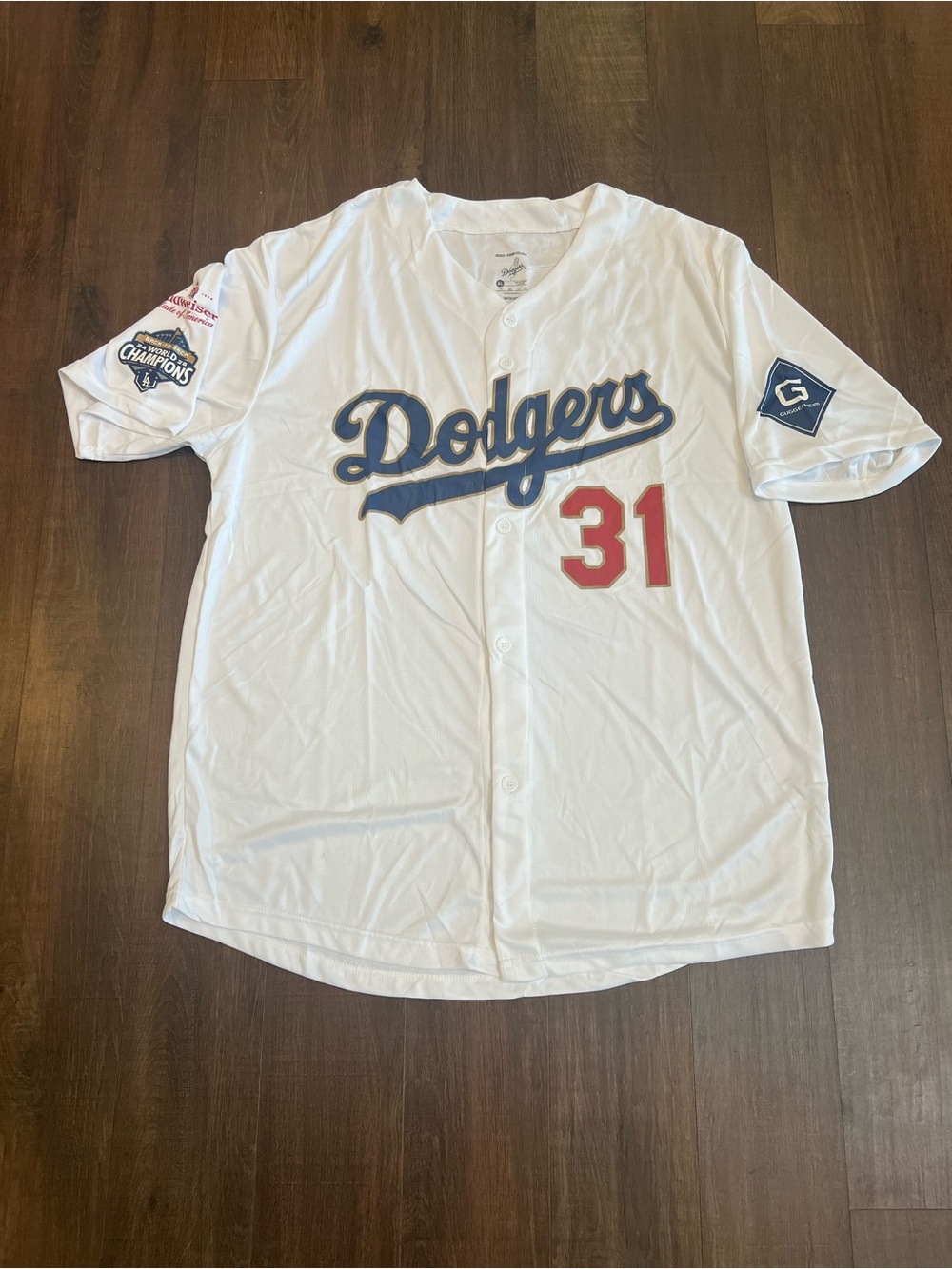 Dodgers Men's White #31 Baseball Jersey XL